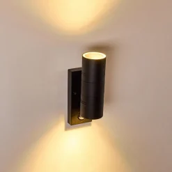 Applique Murale D'Exterieur Froslev Led Noir, 2 Lumieres, Detecteur De Mouvement