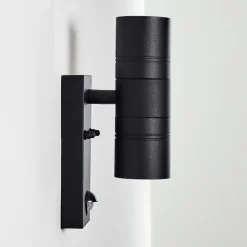 Applique Murale D'Exterieur Froslev Led Noir, 2 Lumieres, Detecteur De Mouvement