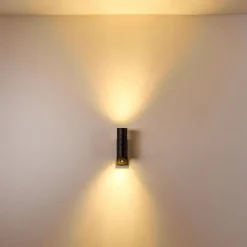 Applique Murale D'Exterieur Froslev Led Noir, 2 Lumieres, Detecteur De Mouvement