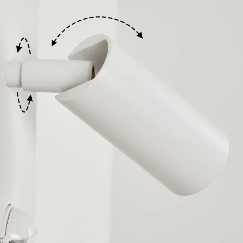 Applique Murale D'Exterieur Saeter Led Blanc, 2 Lumieres, Detecteur De Mouvement