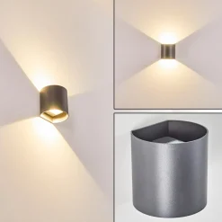 Applique Murale D'Exterieur Vikom Led Anthracite, 2 Lumieres