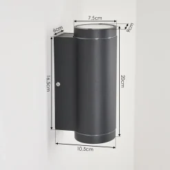 Applique Murale D'Exterieur Cebuentos Anthracite, 2 Lumieres