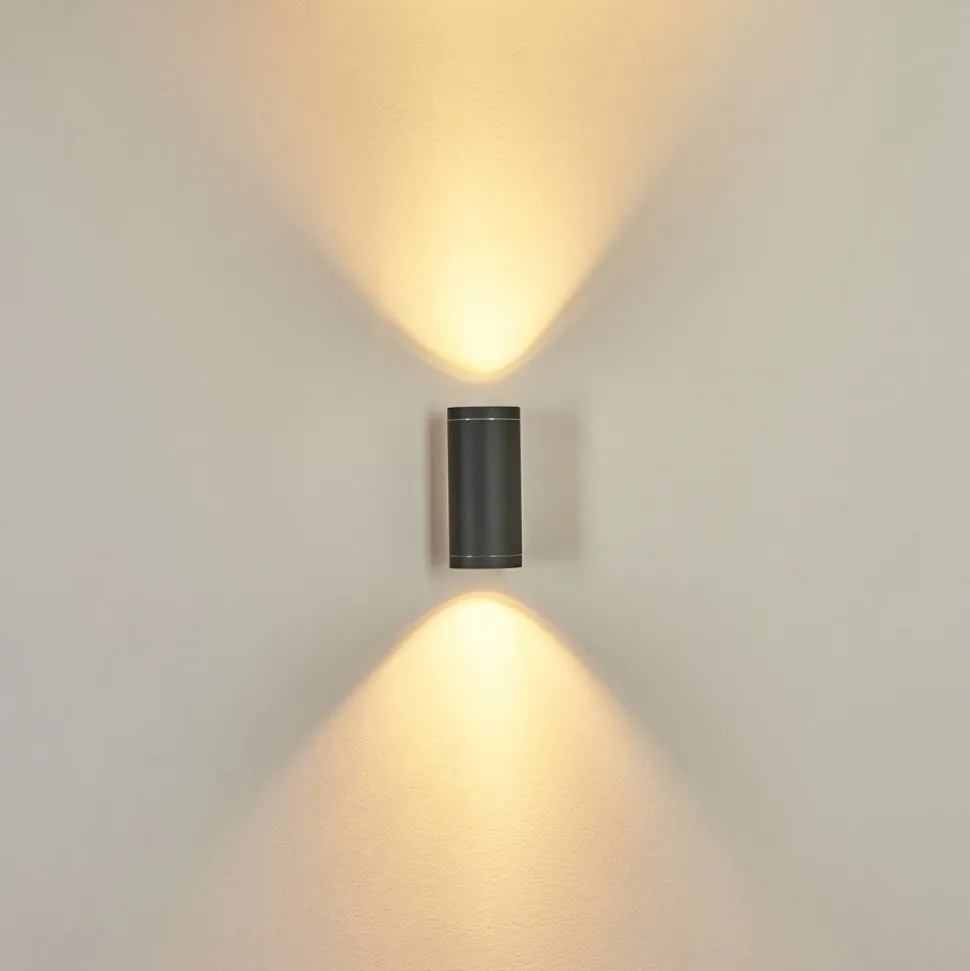 Applique Murale D'Exterieur Cebuentos Anthracite, 2 Lumieres