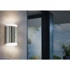 Applique Murale D'Exterieur Eglo Carpinera Led Acier Inoxydable, 2 Lumieres, Detecteur De Mouvement