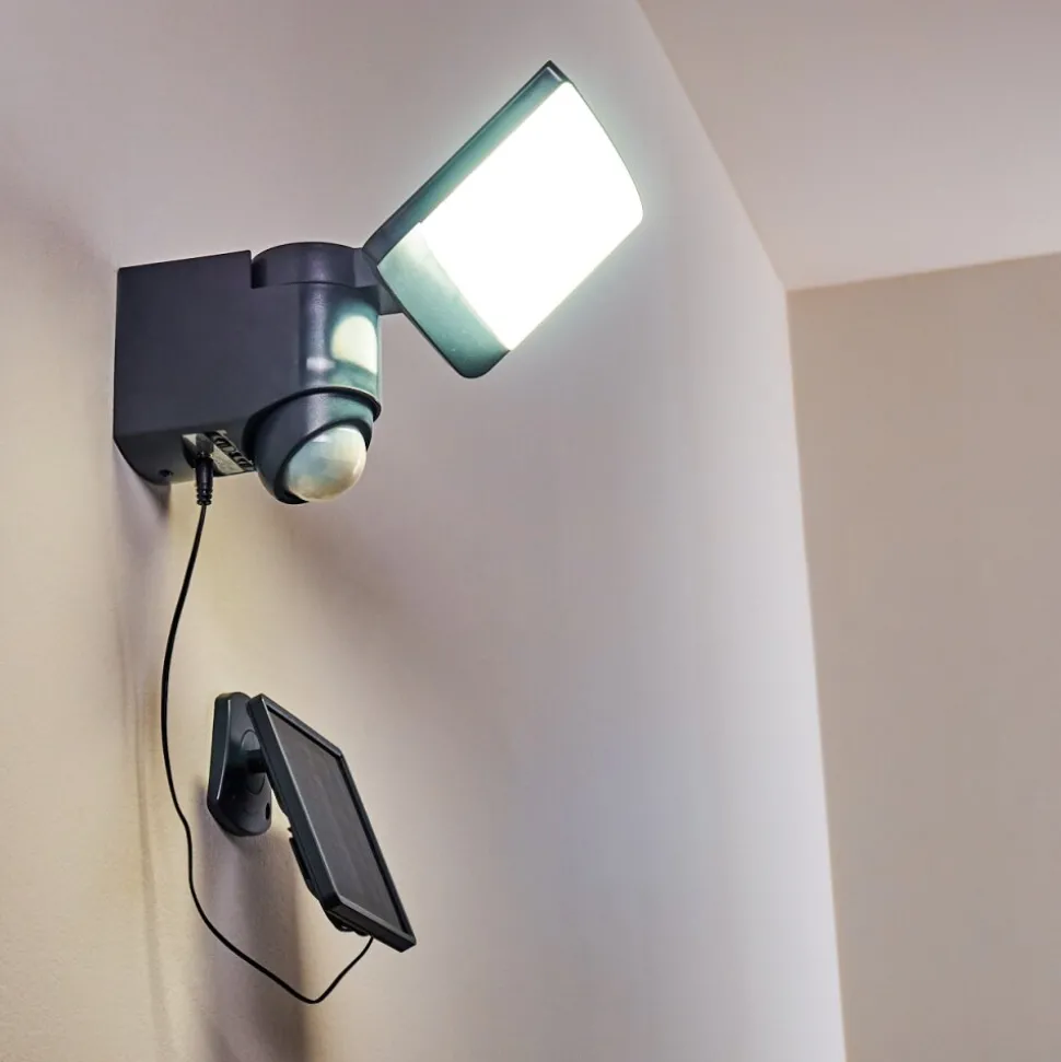 Applique Murale D'Exterieur Larvik Led Anthracite, 1 Lumiere, Detecteur De Mouvement