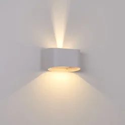 Applique Murale D'Exterieur Everton Led Blanc, 2 Lumieres