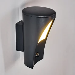 Applique Murale D'Exterieur Aria Anthracite, 1 Lumiere, Detecteur De Mouvement