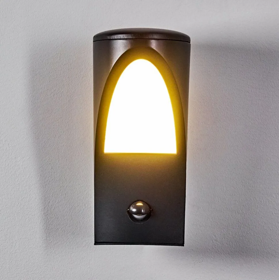 Applique Murale D'Exterieur Aria Anthracite, 1 Lumiere, Detecteur De Mouvement