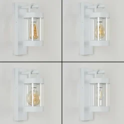 Applique Murale D'Exterieur Fulham Blanc, 1 Lumiere