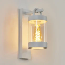Applique Murale D'Exterieur Fulham Blanc, 1 Lumiere
