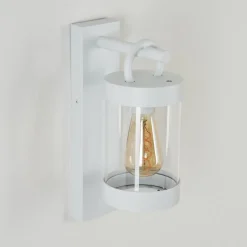 Applique Murale D'Exterieur Fulham Blanc, 1 Lumiere