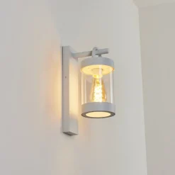 Applique Murale D'Exterieur Fulham Blanc, 1 Lumiere
