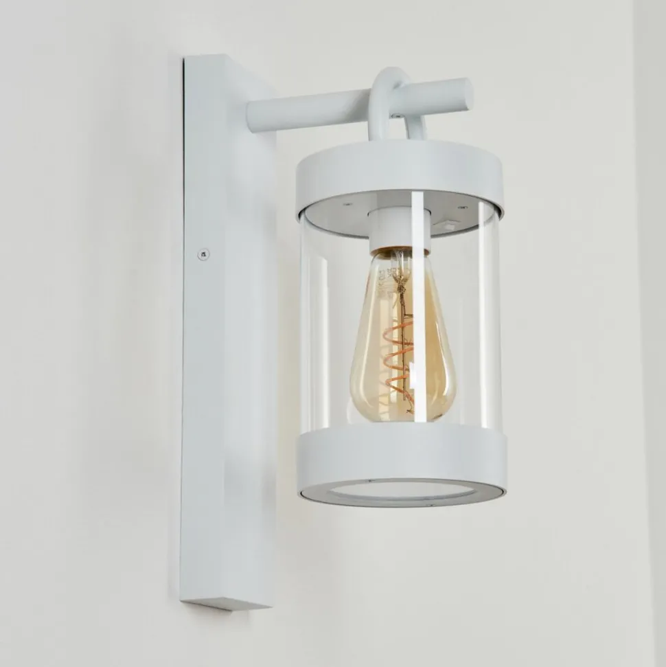 Applique Murale D'Exterieur Fulham Blanc, 1 Lumiere