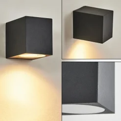 Applique Murale D'Exterieur Skaabu Noir, Blanc, 1 Lumiere