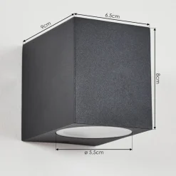 Applique Murale D'Exterieur Skaabu Noir, Blanc, 1 Lumiere
