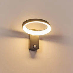Applique Murale D'Exterieur Carinola Led Anthracite, 1 Lumiere, Detecteur De Mouvement