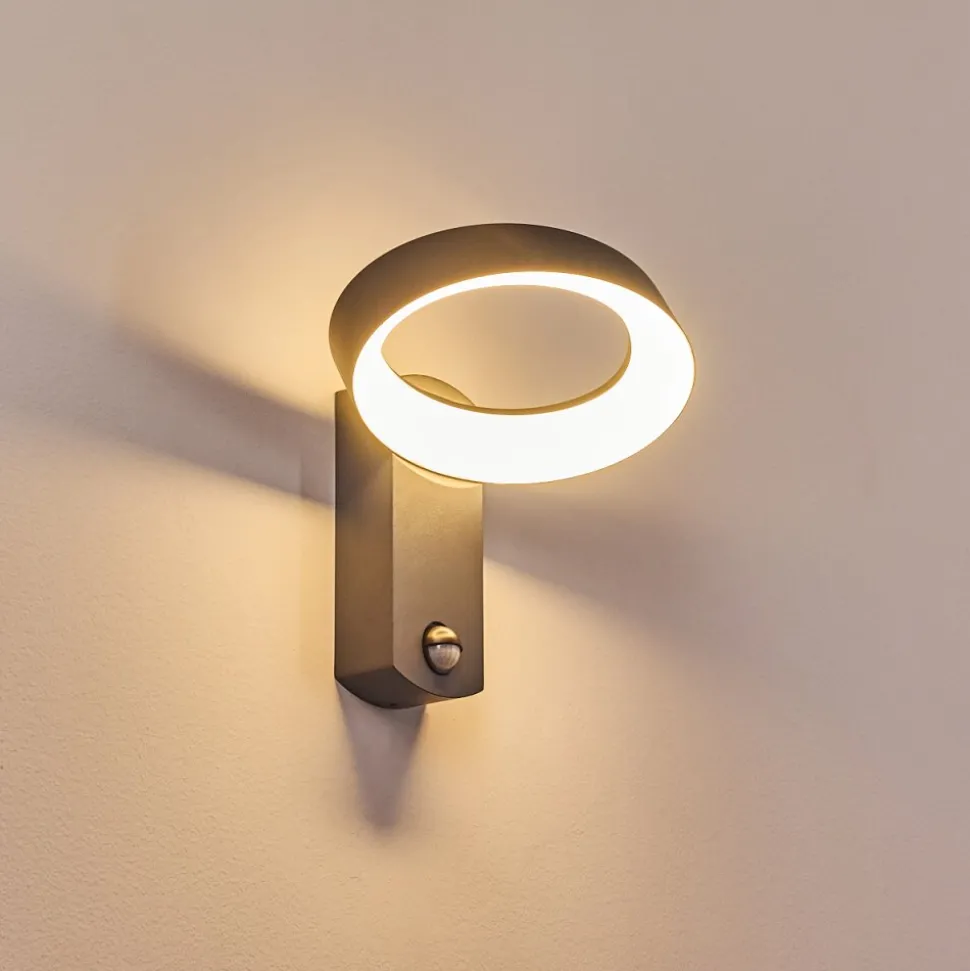 Applique Murale D'Exterieur Carinola Led Anthracite, 1 Lumiere, Detecteur De Mouvement