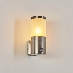 Applique Murale D'Exterieur Tolsona Nickel Mat, 1 Lumiere, Detecteur De Mouvement