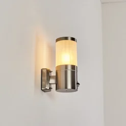 Applique Murale D'Exterieur Tolsona Nickel Mat, 1 Lumiere, Detecteur De Mouvement