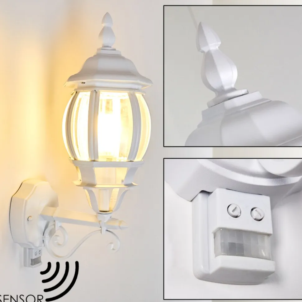 Applique Murale D'Exterieur Lentua Blanc, 1 Lumiere, Detecteur De Mouvement