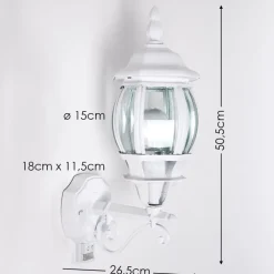Applique Murale D'Exterieur Lentua Blanc, 1 Lumiere, Detecteur De Mouvement