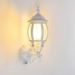 Applique Murale D'Exterieur Lentua Blanc, 1 Lumiere, Detecteur De Mouvement