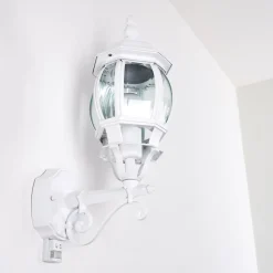 Applique Murale D'Exterieur Lentua Blanc, 1 Lumiere, Detecteur De Mouvement