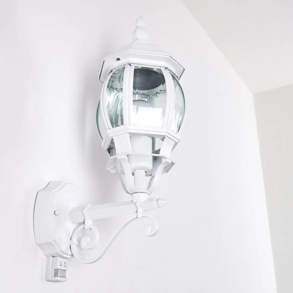 Applique Murale D'Exterieur Lentua Blanc, 1 Lumiere, Detecteur De Mouvement