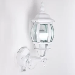 Applique Murale D'Exterieur Lentua Blanc, 1 Lumiere, Detecteur De Mouvement