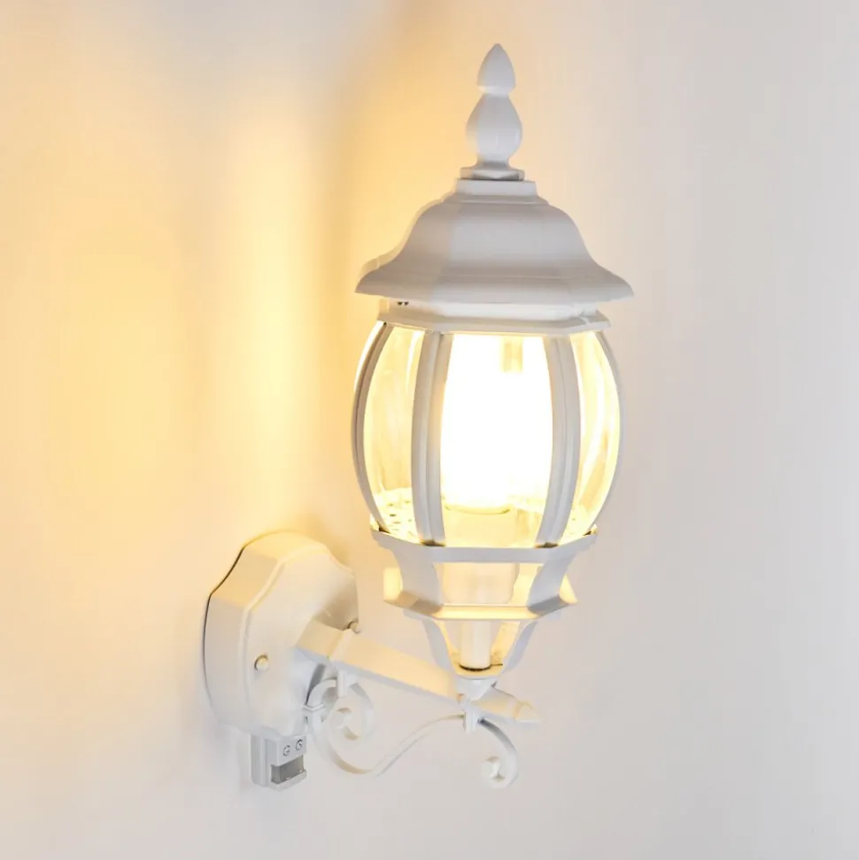 Applique Murale D'Exterieur Lentua Blanc, 1 Lumiere, Detecteur De Mouvement