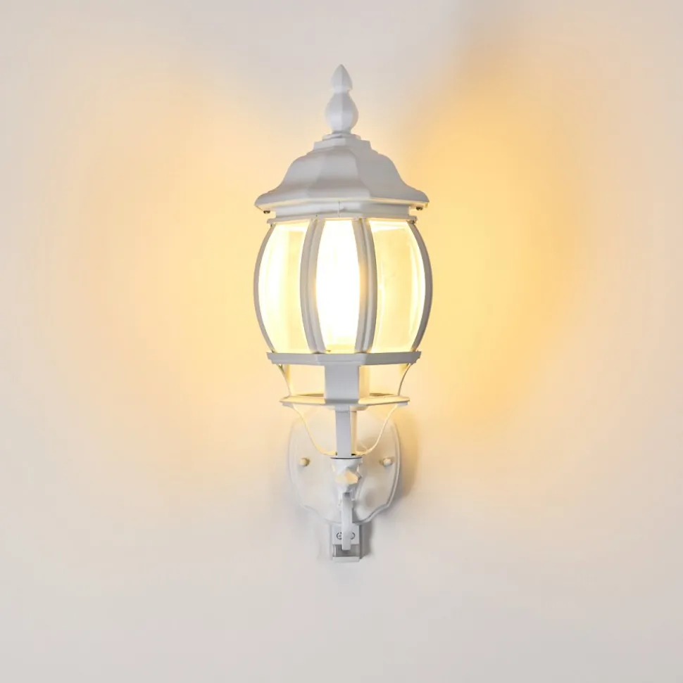 Applique Murale D'Exterieur Lentua Blanc, 1 Lumiere, Detecteur De Mouvement
