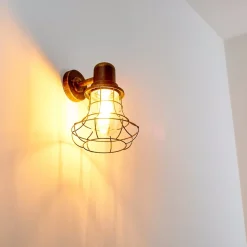 Applique Murale D'Exterieur Borkan Brun Dore, 1 Lumiere