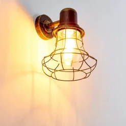 Applique Murale D'Exterieur Borkan Brun Dore, 1 Lumiere