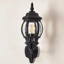 Applique Murale D'Exterieur Lentua Noir, 1 Lumiere
