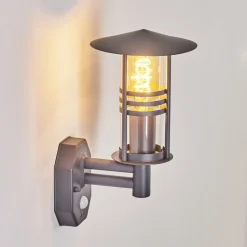 Applique Murale D'Exterieur Forli Anthracite, 1 Lumiere, Detecteur De Mouvement