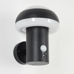 Applique Murale D'Exterieur Vinara Led Noir, 1 Lumiere, Detecteur De Mouvement