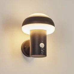 Applique Murale D'Exterieur Vinara Led Noir, 1 Lumiere, Detecteur De Mouvement