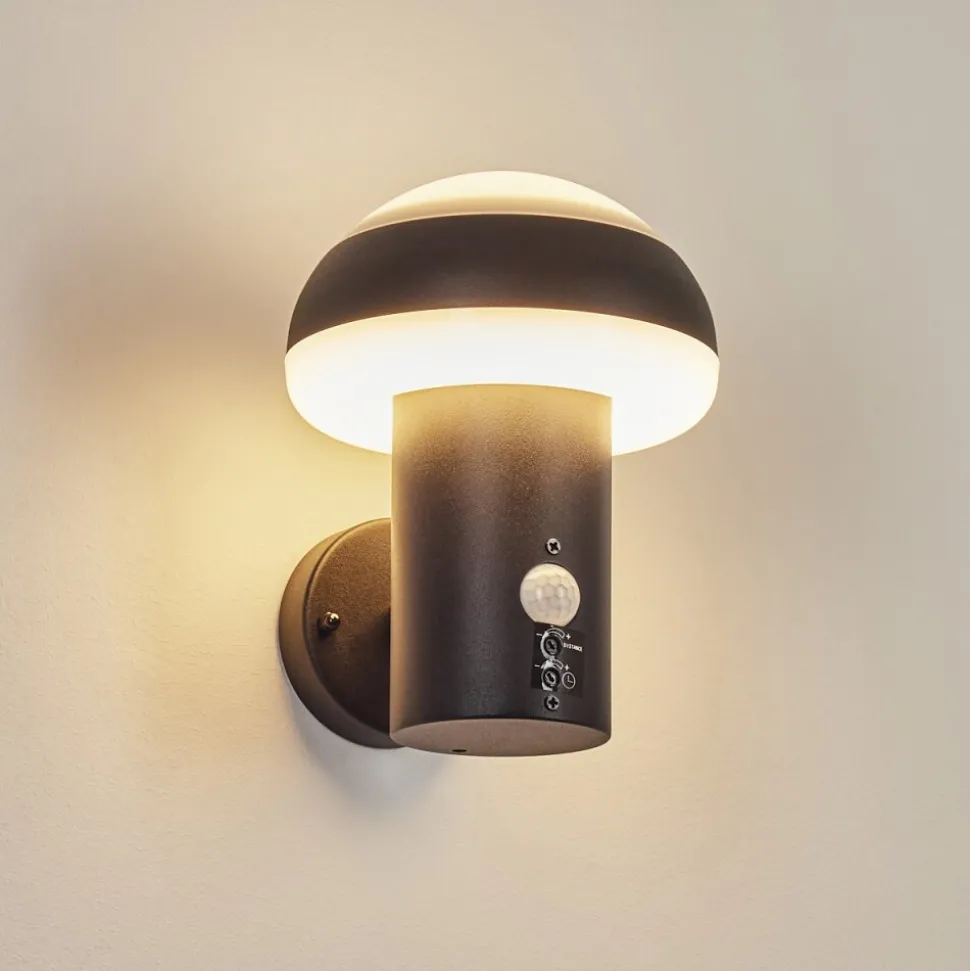 Applique Murale D'Exterieur Vinara Led Noir, 1 Lumiere, Detecteur De Mouvement