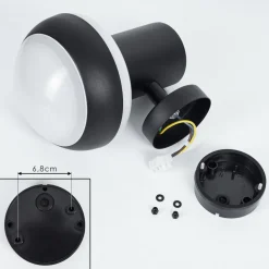 Applique Murale D'Exterieur Vinara Led Noir, 1 Lumiere, Detecteur De Mouvement