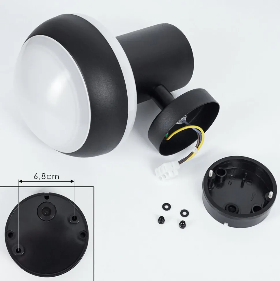 Applique Murale D'Exterieur Vinara Led Noir, 1 Lumiere, Detecteur De Mouvement