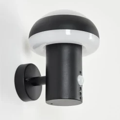 Applique Murale D'Exterieur Vinara Led Noir, 1 Lumiere, Detecteur De Mouvement