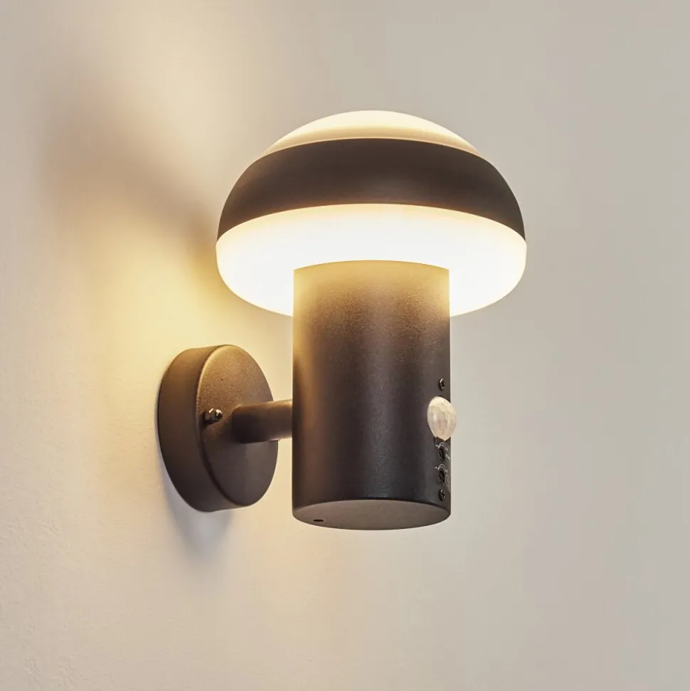 Applique Murale D'Exterieur Vinara Led Noir, 1 Lumiere, Detecteur De Mouvement