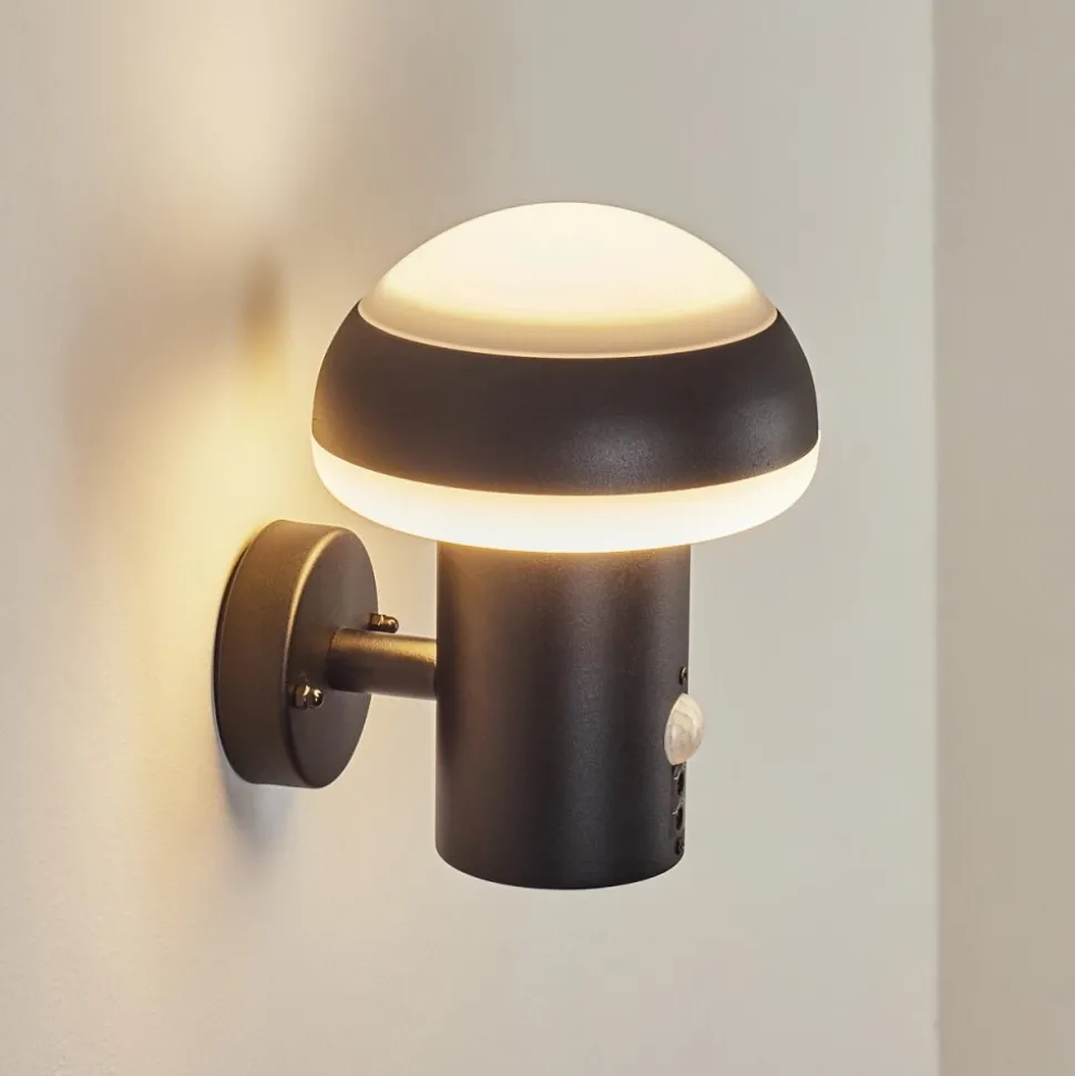 Applique Murale D'Exterieur Vinara Led Noir, 1 Lumiere, Detecteur De Mouvement