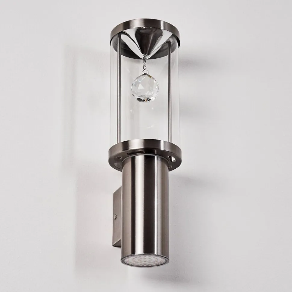 Applique Murale D'Exterieur Natalia Led Nickel Mat, 2 Lumieres