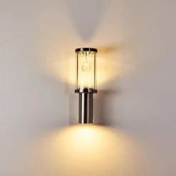 Applique Murale D'Exterieur Natalia Led Nickel Mat, 2 Lumieres