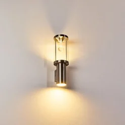 Applique Murale D'Exterieur Natalia Led Nickel Mat, 2 Lumieres