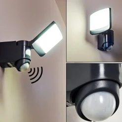 Applique Murale D'Exterieur Larvik Led Anthracite, 1 Lumiere, Detecteur De Mouvement