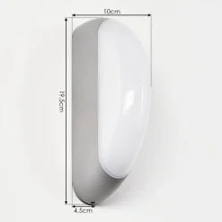 Applique Murale D'Exterieur Arvier Led Gris, 1 Lumiere