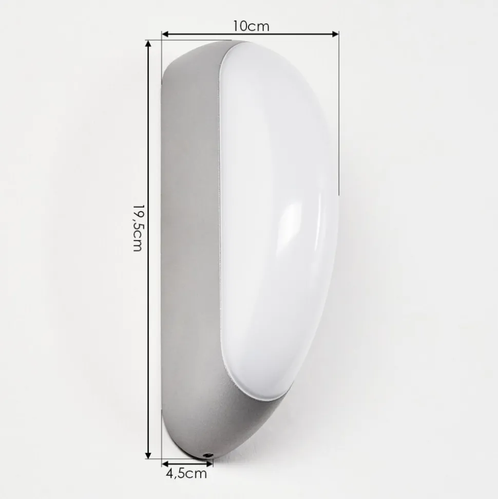 Applique Murale D'Exterieur Arvier Led Gris, 1 Lumiere