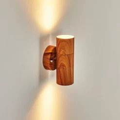 Applique Murale D'Exterieur Tenvik Brun, Couleur Bois, 2 Lumieres